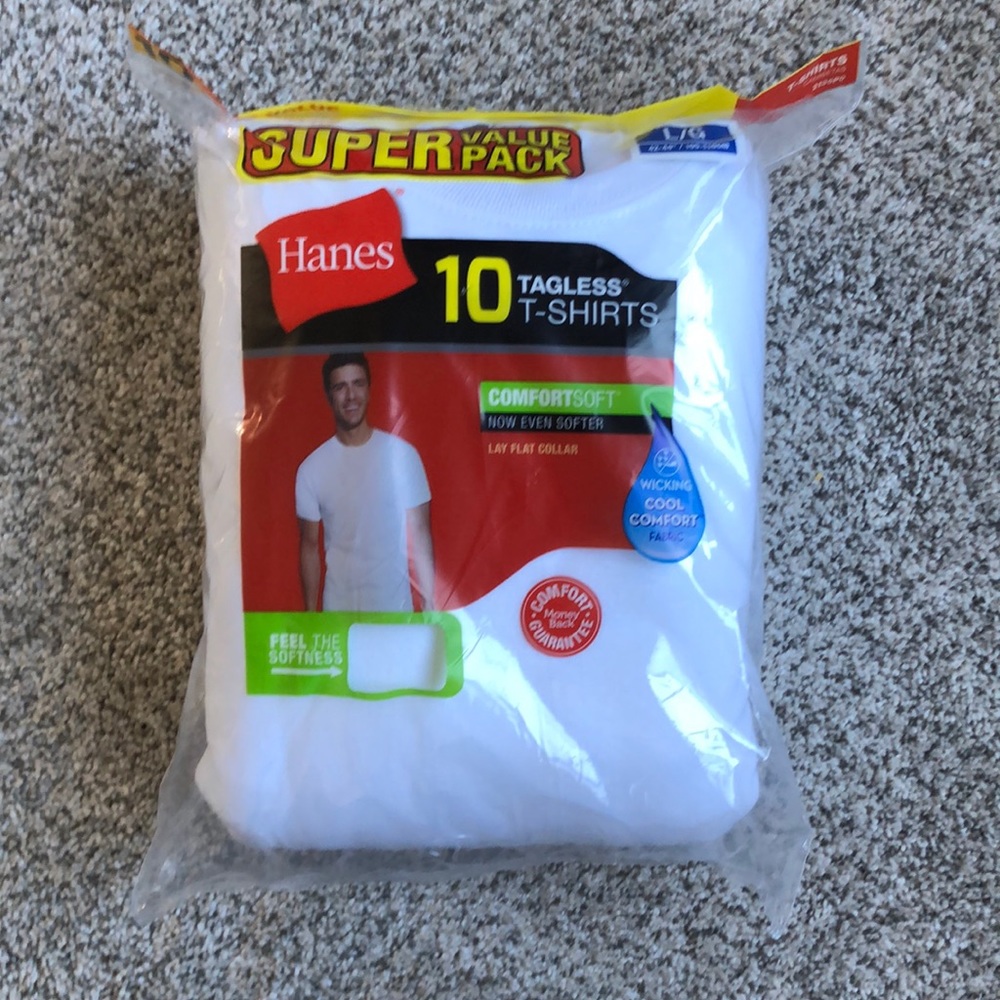 Hanes Tagless T-Shirts 10 Pack